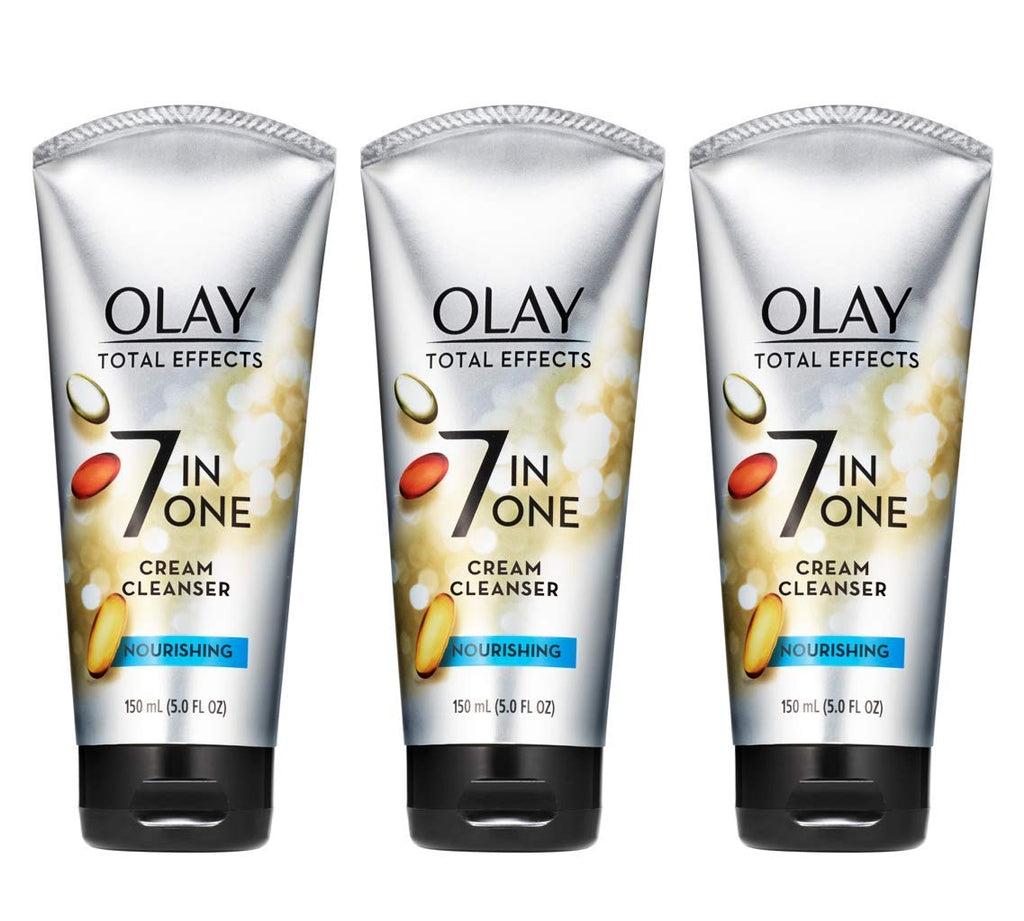 Olay 7 in 1 Total Effects Nourishing Cream Facial Cleanser, 5.0 fl oz pack of 3
