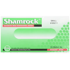 Shamrock 20213 Vinyl Powder-Free Exam Gloves - Small Box of 100