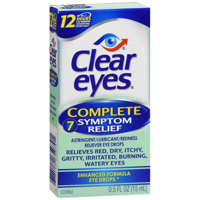 Clear Eyes Complete 7 Symptom Relief Eye Drops 0.50 Fl oz (15 ml)