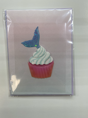 PAPYRUS Birthday Card- Mermaid Tail Cupcake, 1 Card