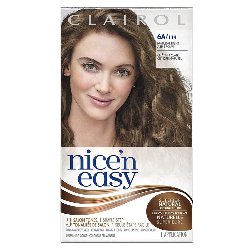 Clairol Nice'n Easy Permanent Hair Color, 6A Light Ash Brown, 1 COUNT