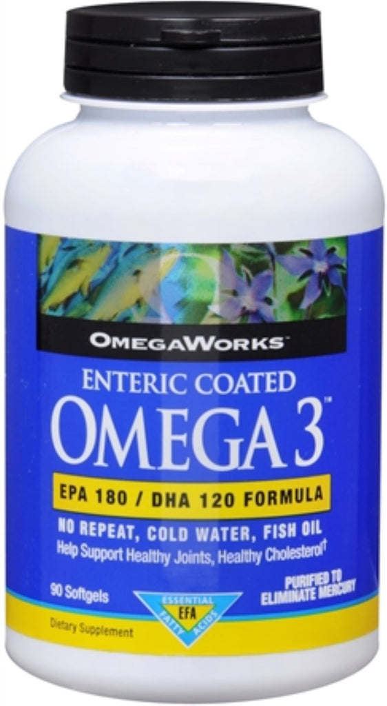 Omegaworks Enteric Coated Omega 3 300Mg Epa And Dha Fish Oil Softgels - 90 Ea