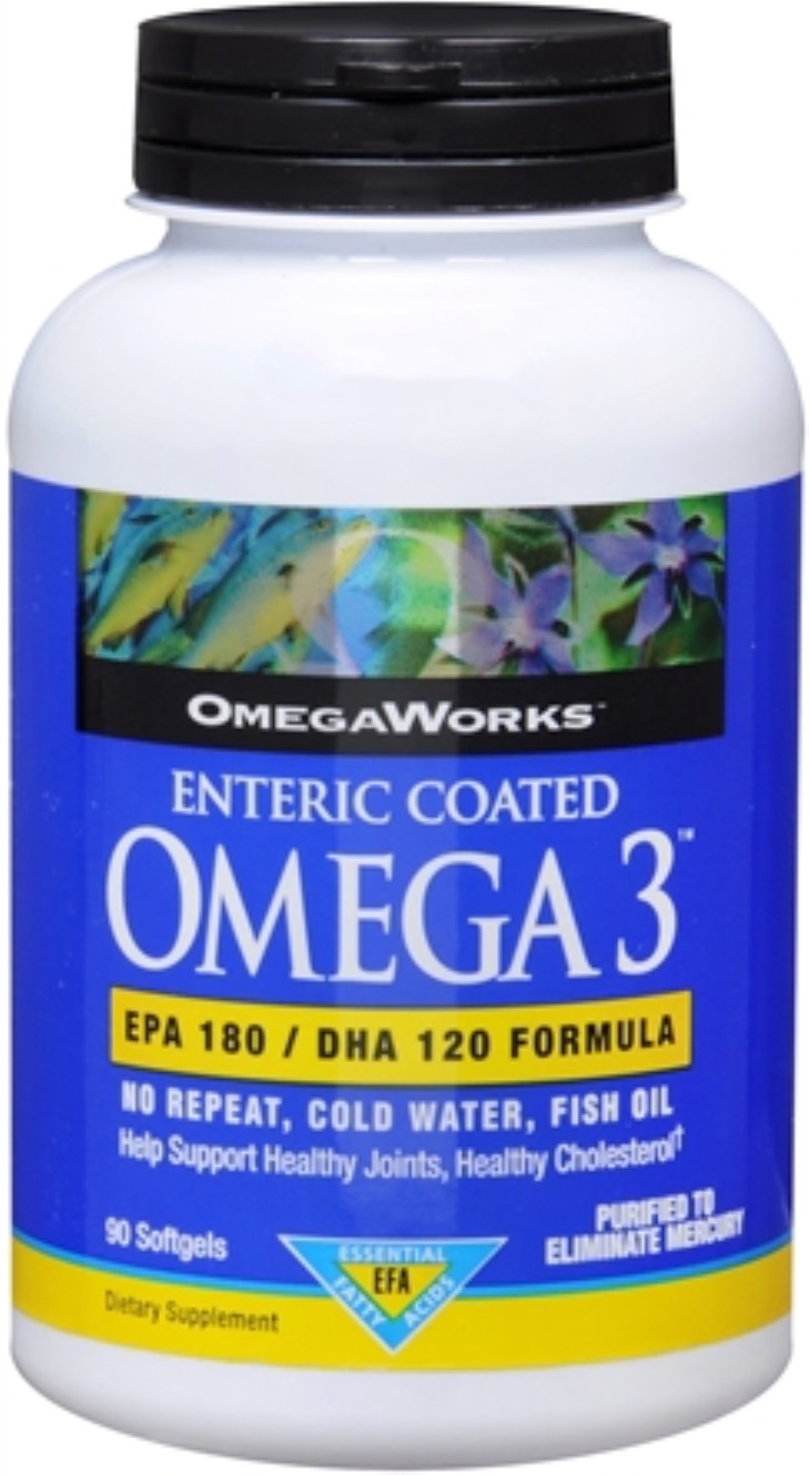 Omegaworks Enteric Coated Omega 3 300Mg Epa And Dha Fish Oil Softgels - 90 Ea