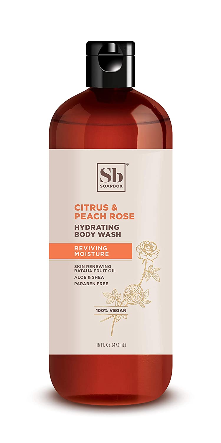 Soapbox Citrus & Peach Rose Body Wash, Reviving Moisture, 16 fl oz