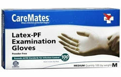 CareMates Latex-PF Examination Gloves Medium, 100 Count