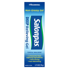 Salonpas Deep Relieving Gel with Camphor, Menthol & Methyl Salicylate - Topical Analgesic Pain Relief 2.75 oz ((Smith # 673517))