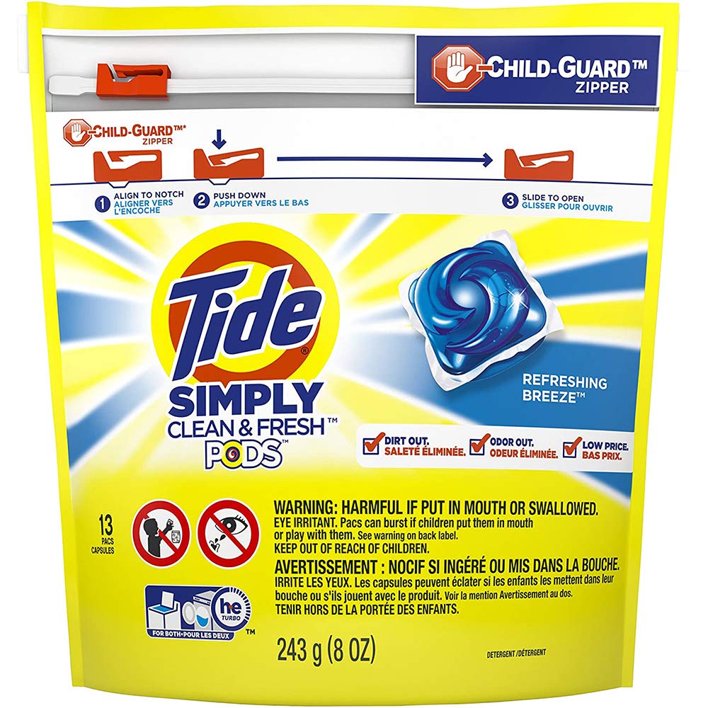 TIDE Simply Pods 3 in 1 Laundry Detergent with Oxi Stain Fighters, 13 Pacs