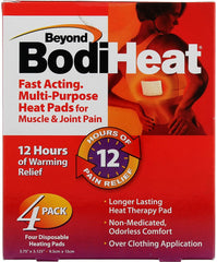 Okamoto Beyond Bodiheat Disposable Heat Pads, 12 Hours of Pain Relief - 4 Heat Packs