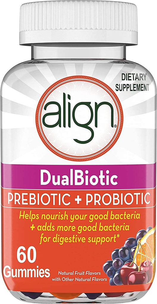 Align Dualbiotic Prebiotic + Probiotic Dietary Supplement Gummies, 60 ct, Natural Fruit Flavors*