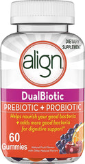 Align Dualbiotic Prebiotic + Probiotic Dietary Supplement Gummies, 60 ct, Natural Fruit Flavors*