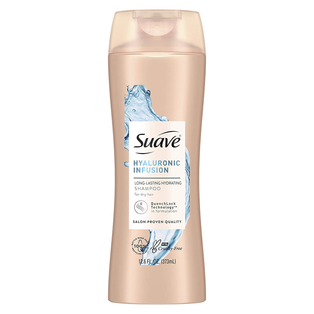 Suave Professionals Moisturizing Shampoo for Dry Hair Hyaluronic Acid Long Lasting Hydration 12.6 oz