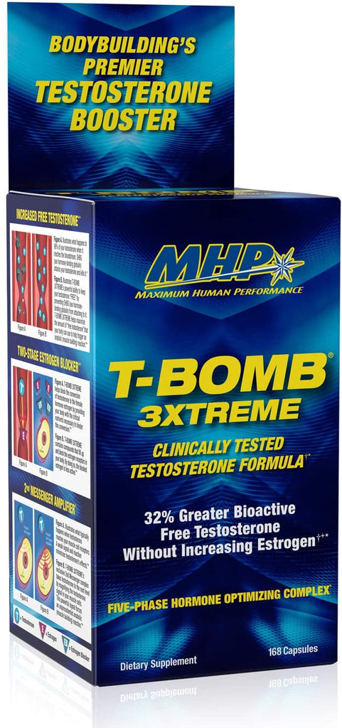 MHP T-Bomb 3Extreme Testosterone Booster Formula Dietary Supplement, 168 capsules