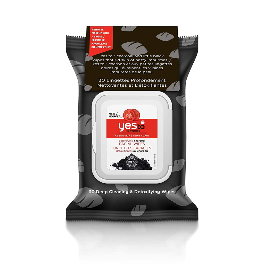 Yes To Tomatoes Detoxifying Charcoal Facial Wipes, 30 ct