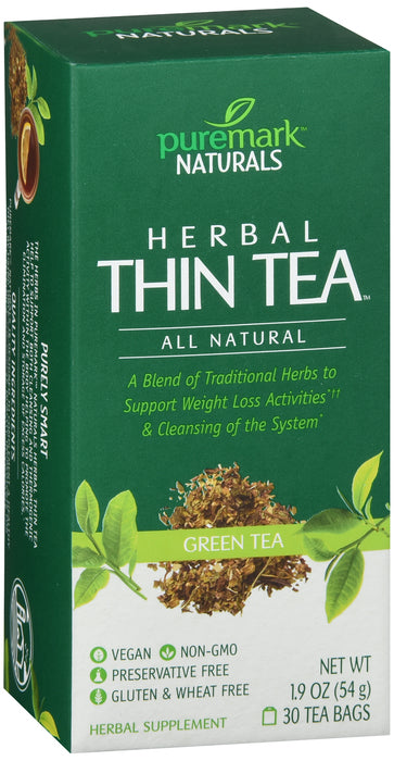 Puremark Herbal Thin Tea, Natural Green Tea, 30 ea