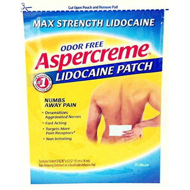 Aspercreme Odor Free Lidocaine Patch - 1 Patch 3-15/16"x5-1/2" (10cmx14cm)*