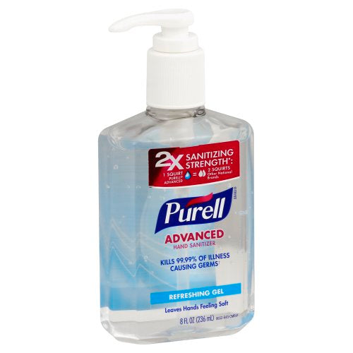 Purell Advanced Instant Hand Sanitizer with Pump Dispenser, 8 Fluid Ounce