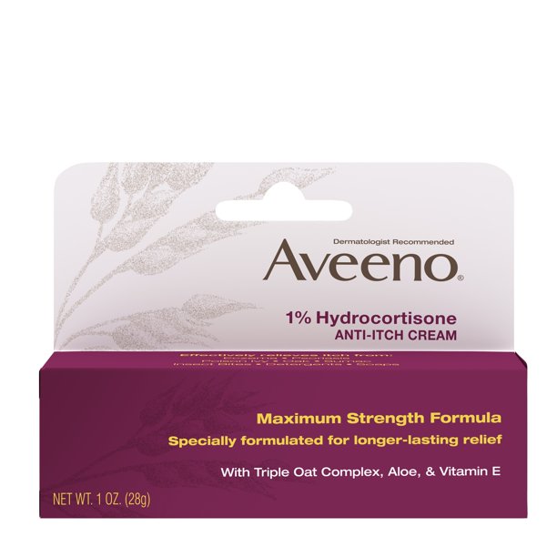 Aveeno 1% Hydrocortisone Anti-Itch Cream Maximum Strength Formula, 1 oz