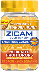 Zicam Manuka Honey Cold Remedy Medicated Fruit Drops, 25 ct