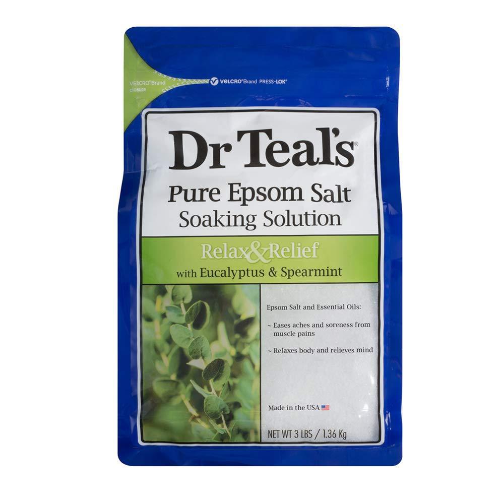 Dr. Teal's Epsom Salt Soaking Solution with Eucalyptus Spearmint, 48 Fl oz