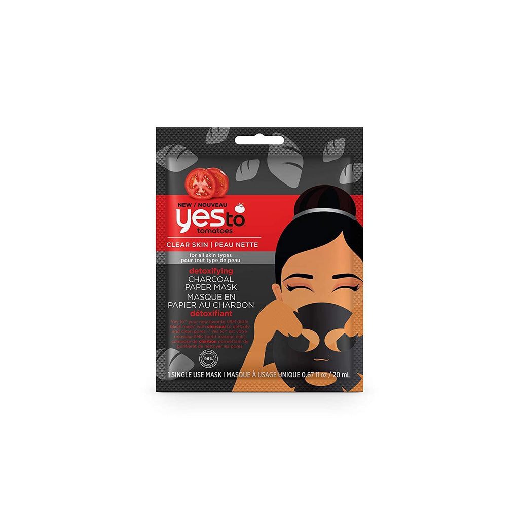 Yes To Tomatoes Detoxifying Charcoal Paper Face Mask - 0.67 Fl oz