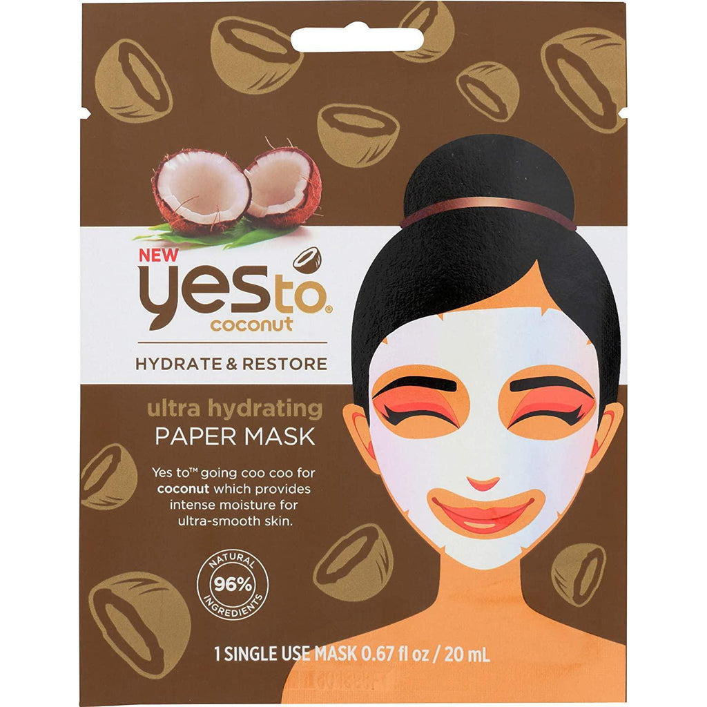 Yes to Coconut Ultra Hydrating Paper Mask, 0.67 Fl oz
