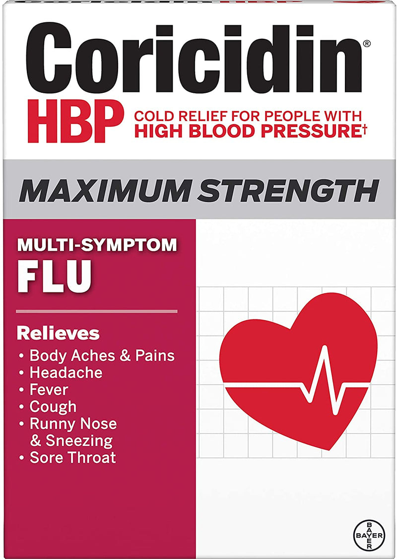 Coricidin HBP Maximum Strength Multi-Symptom Flu - 24 Tablets