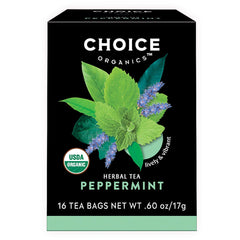 Choice Organics Lively & Vibrant Peppermint Herbal Tea Bags, 16 ct