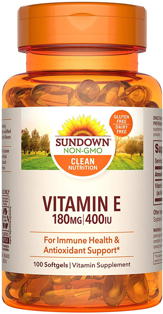 Sundown Vitamin E 180mg - 400IU - Vitamin Supplement - 100 Capsules*