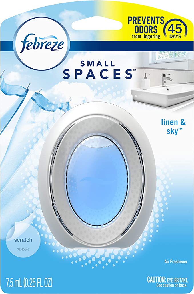 Febreze Small Spaces Air Freshener, Linen & Sky, Odor Eliminator for Strong Odors (1 Count)