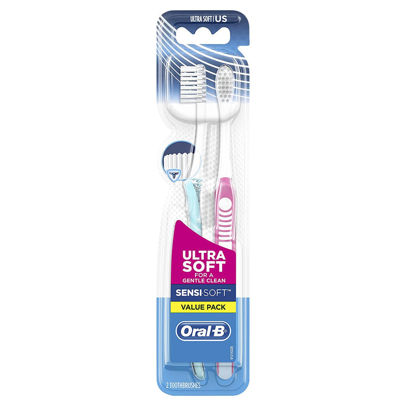 Oral-B Sensi-Soft Toothbrushes, Ultra Soft, 2 Count