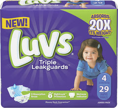 Luvs Triple Leak guards Diapers Size 4 29 Count
