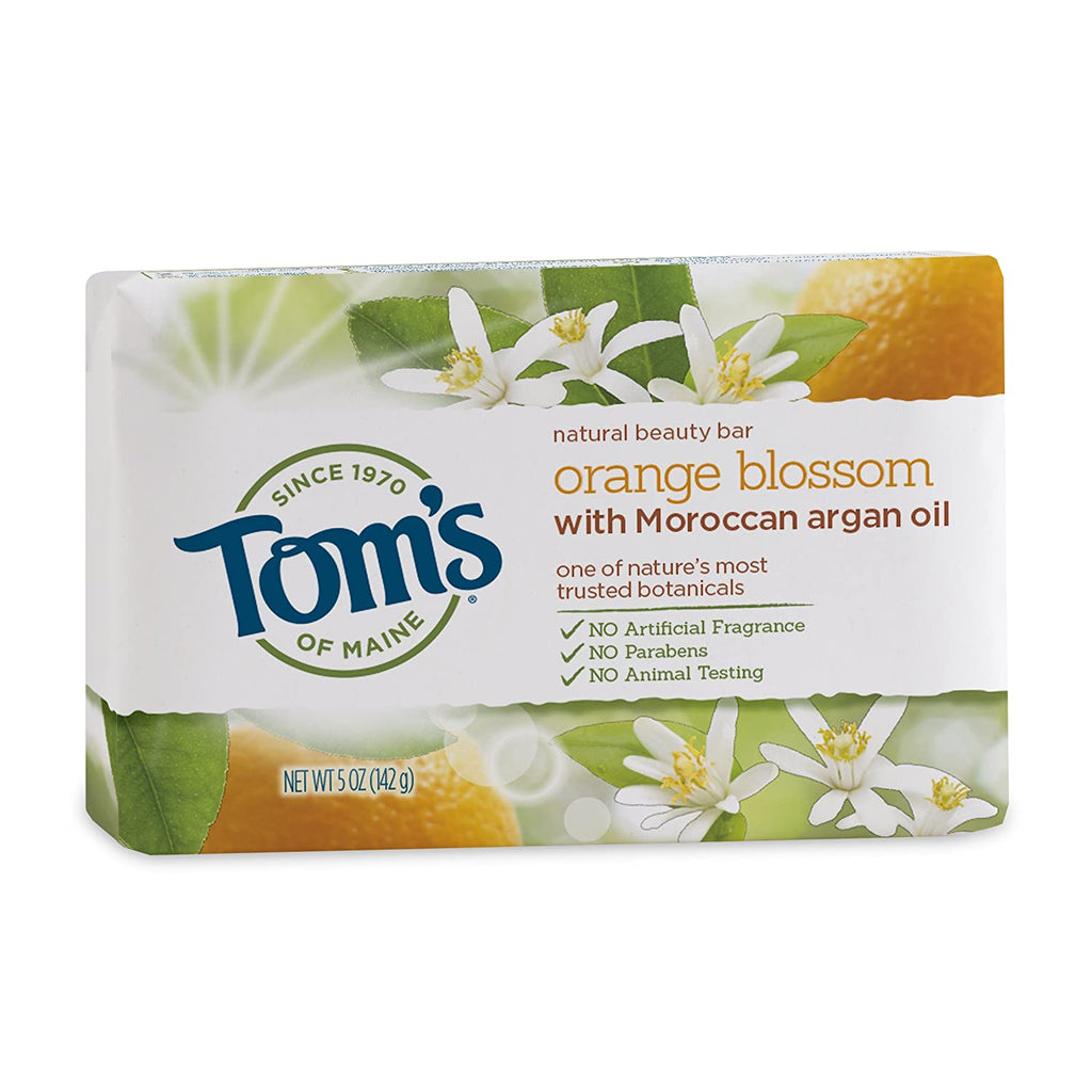 Tom's of Maine Natural Beauty Bar - Orange Blossom w Moroccan Argan Oil, 5 oz