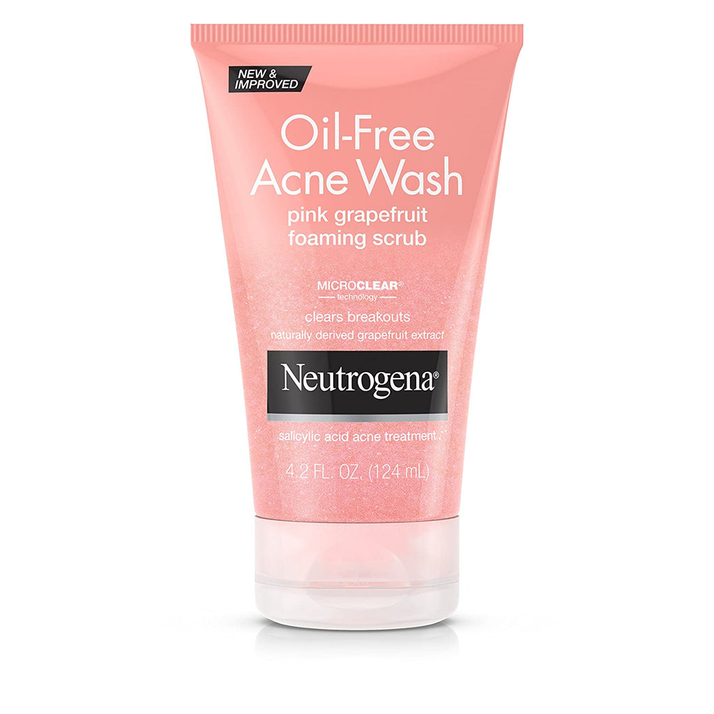 Neutrogena Oil-Free Acne Wash Pink Grapefruit Foaming Scrub, 4.2 fl oz