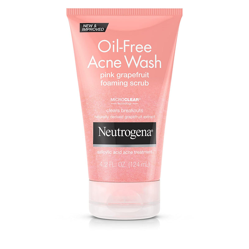 Neutrogena Oil-Free Acne Wash Pink Grapefruit Foaming Scrub, 4.2 fl oz PACK OF 2