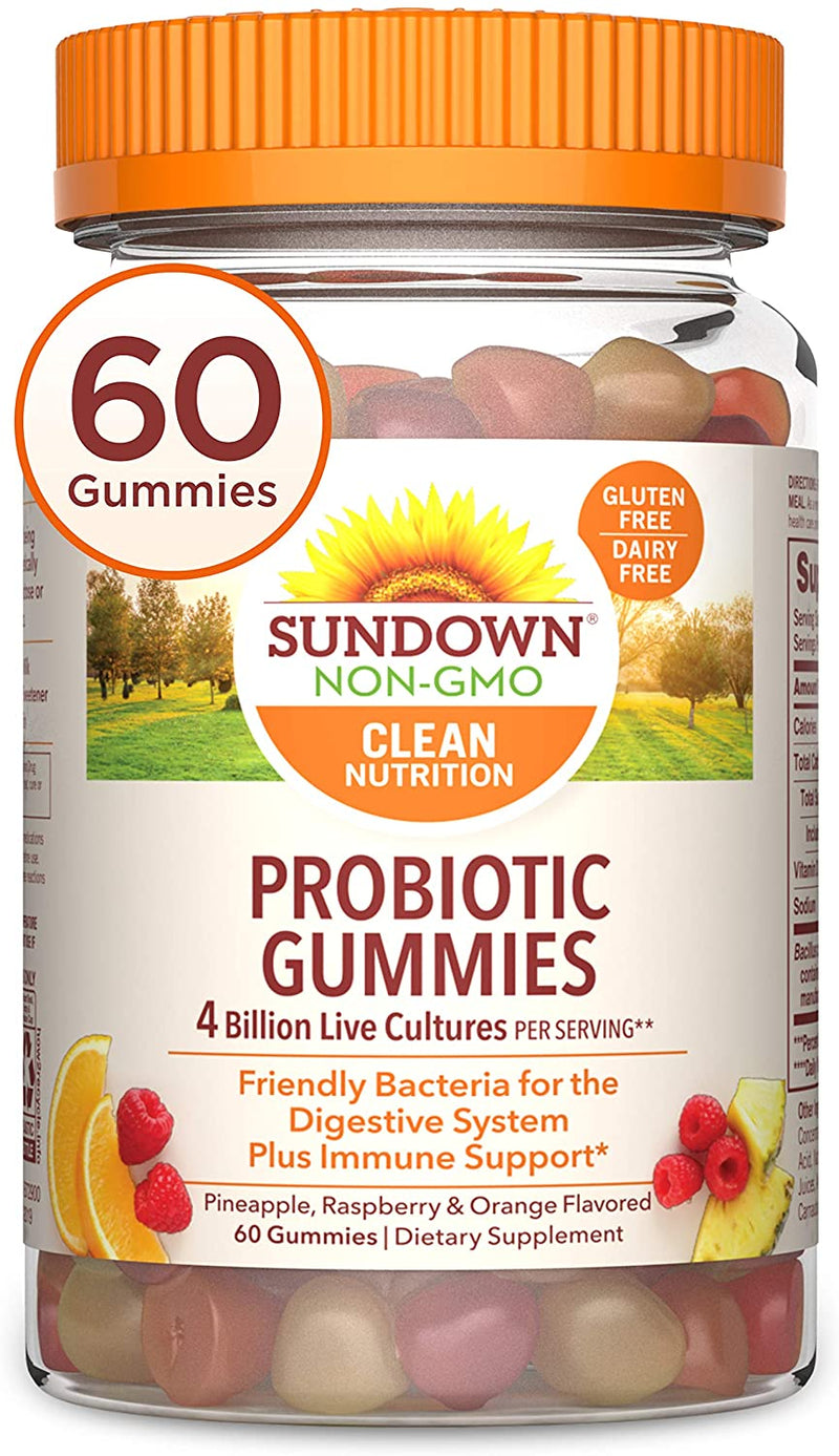 Sundown Probiotic + Immune Gummies, 4 Billion Live Cultures, 60 Gummies