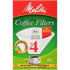 Melitta Super Premium Coffee Filters #4 40 Count