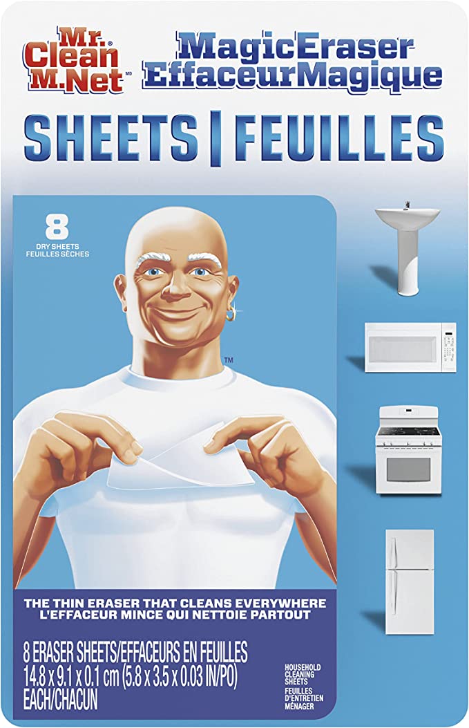 Mr. Clean Magic Eraser Cleaning Sheets, The Power of a Magic Eraser in a Thin, Flexible, Disposable Sheet, 8 Count