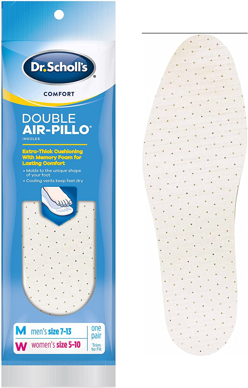 Dr. Scholl's Comfort Double Air-Pillo Insoles, 1 Pair, Size: 7-13 (Men), 5-10 (Women)