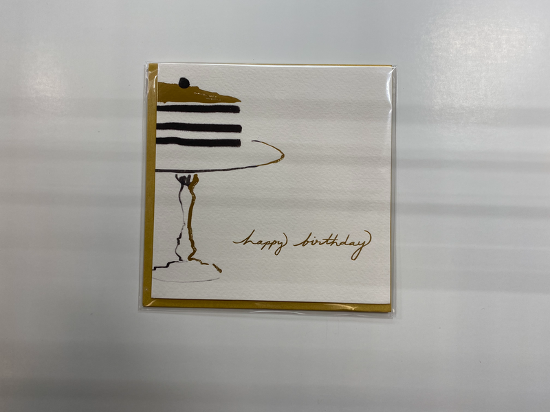 PAPYRUS Birthday Card, Gold Cake, 1 Card