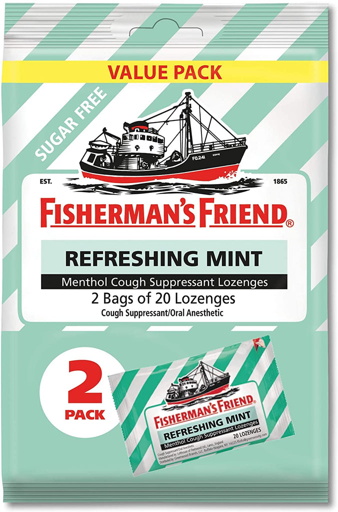 Fisherman's Friend Refreshing Mint Sugar Free Lozenges, 40 Count, Pack of 12*