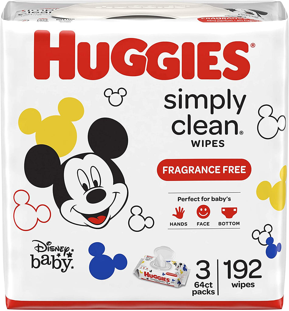 Huggies Simply Clean Baby Wipes, Unscented, 192 Wipes