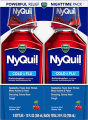 Vicks NyQuil, Nighttime Relief of Cough, Cherry Flavor, Twin Pack, 12 FL OZ