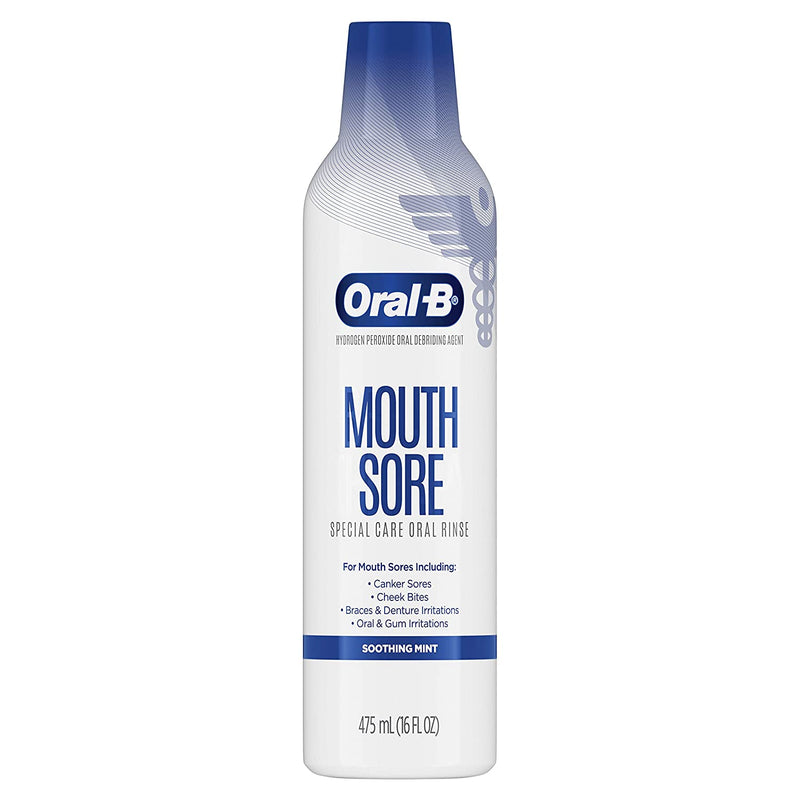 Oral-B Mouth Sore Special Care Oral Rinse Mouthwash, Soothing Mint, 16 Fl Oz*