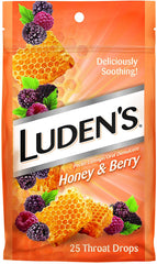 Luden's Honey & Berry Flavor Pectin Lozenge Throat Drops, 25 ct, Pack of 3*