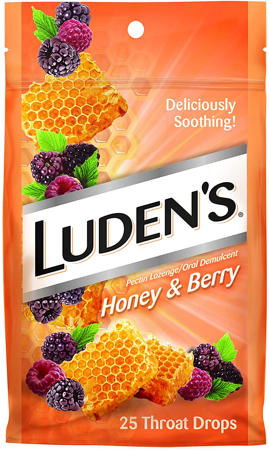 Luden's Honey & Berry Flavor Pectin Lozenge Throat Drops, 25 ct