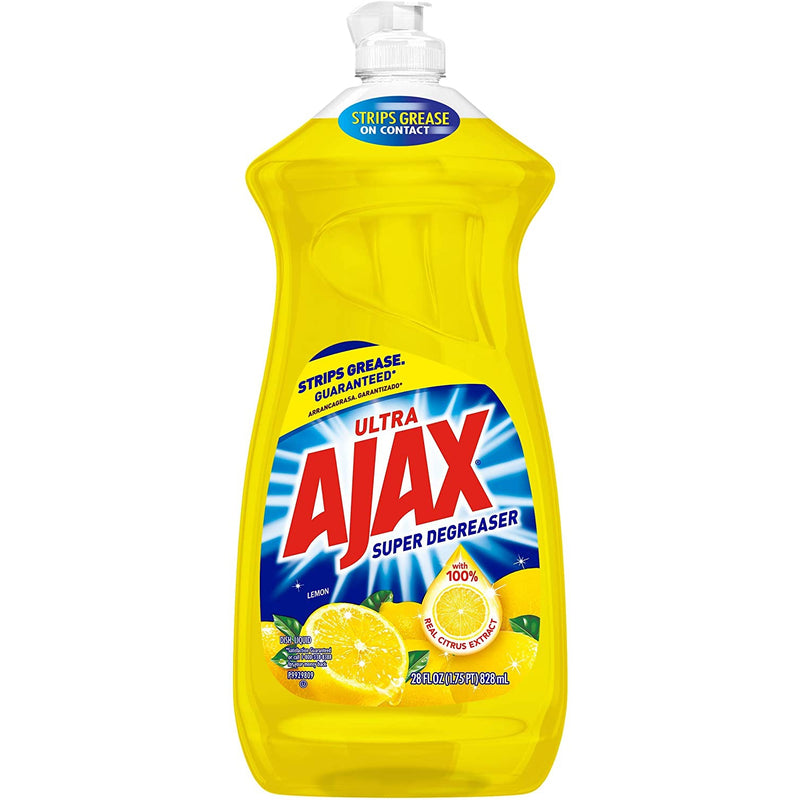 Ajax Dishwashing Liquid Dish Soap, Super Degreaser, Lemon - 28 fluid ounce***