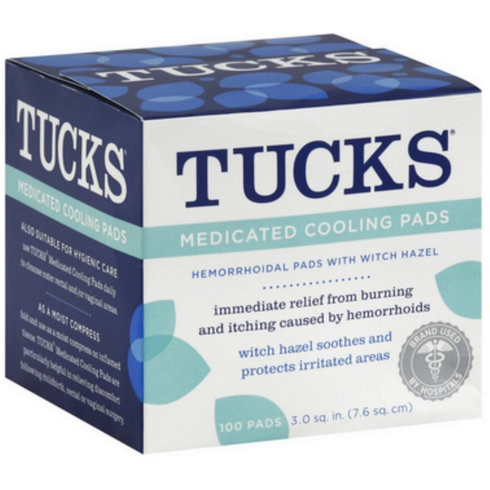 Tucks Medicated Cooling Pads - Hemorrhoidal Pads w Witch Hazel - 100 pads