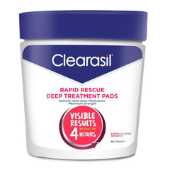 Clearasil Salicylic Acid Rapid Rescue Deep Treatment Acne Pads, 90 count