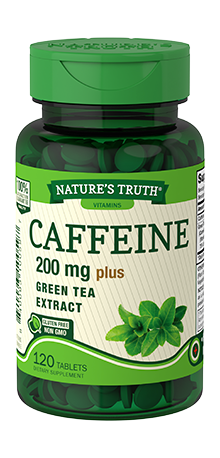Nature's Truth Caffeine Plus Green Tea Extract Tablets, 20mg, 120 Count*