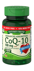 Nature's Truth CoQ-10 Plus Black Pepper Extract Quick Release Softgels, 100mg, 50 Count